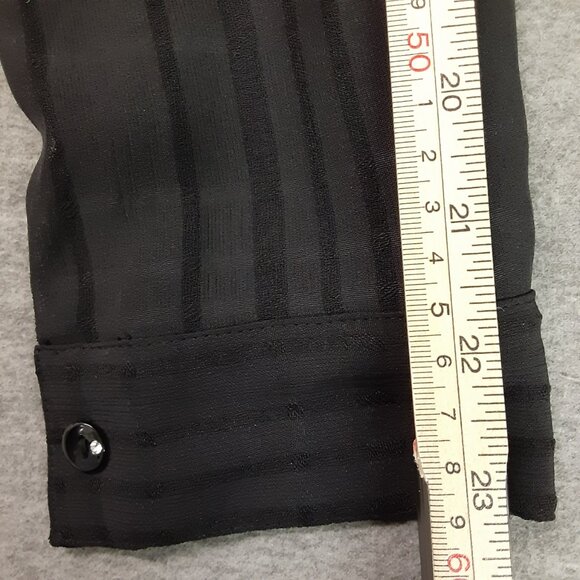 Clara S Woman's Top Size SMALL, Black, Sheer, Button up, Collar & Long Sleeve - Picture 4 of 7